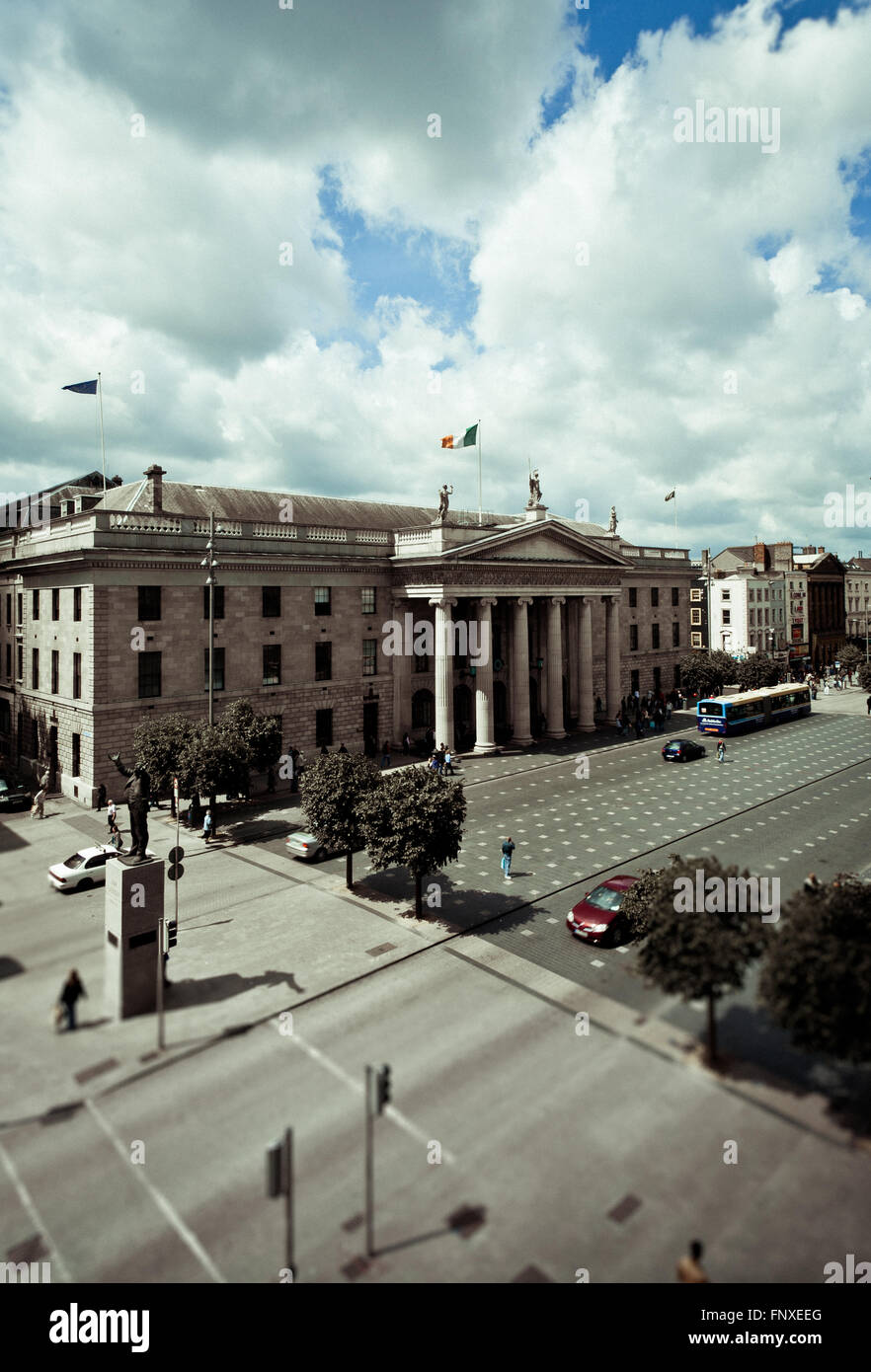 View of GPO, O'Connell St, Dublin, Ireland, Headquarters of Easter