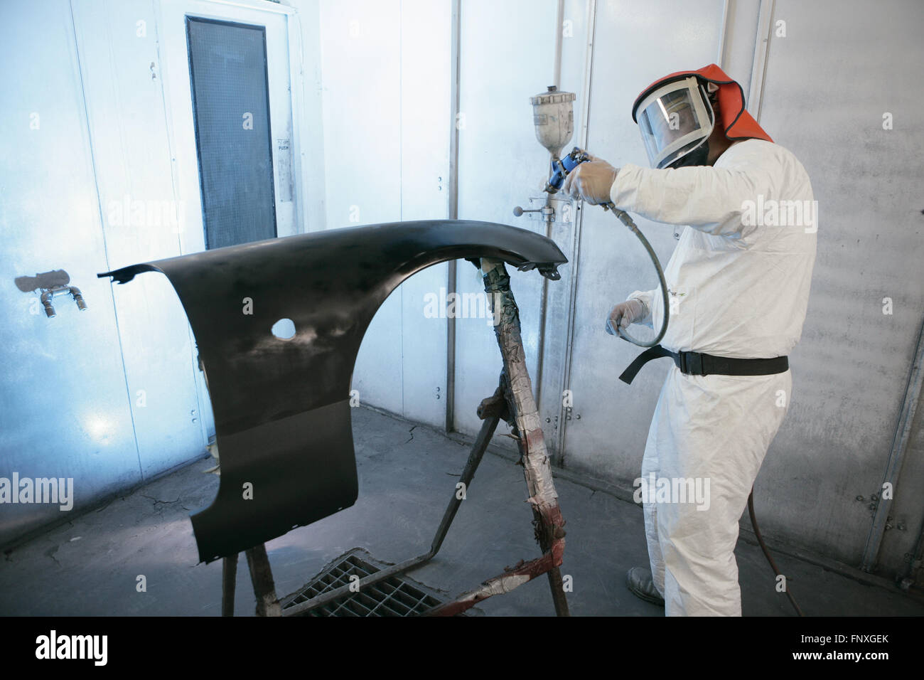 automotive repairs in the A car has its bodywork repaired and