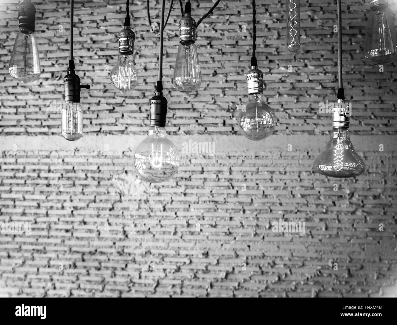 Retro Light Bulb Interior Design Idea Stock Photo Alamy