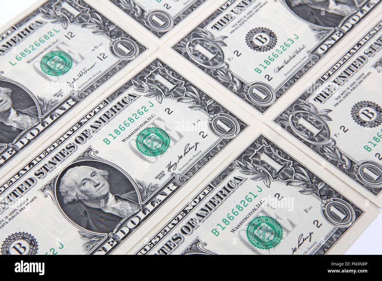 US one dollar bills Stock Photo