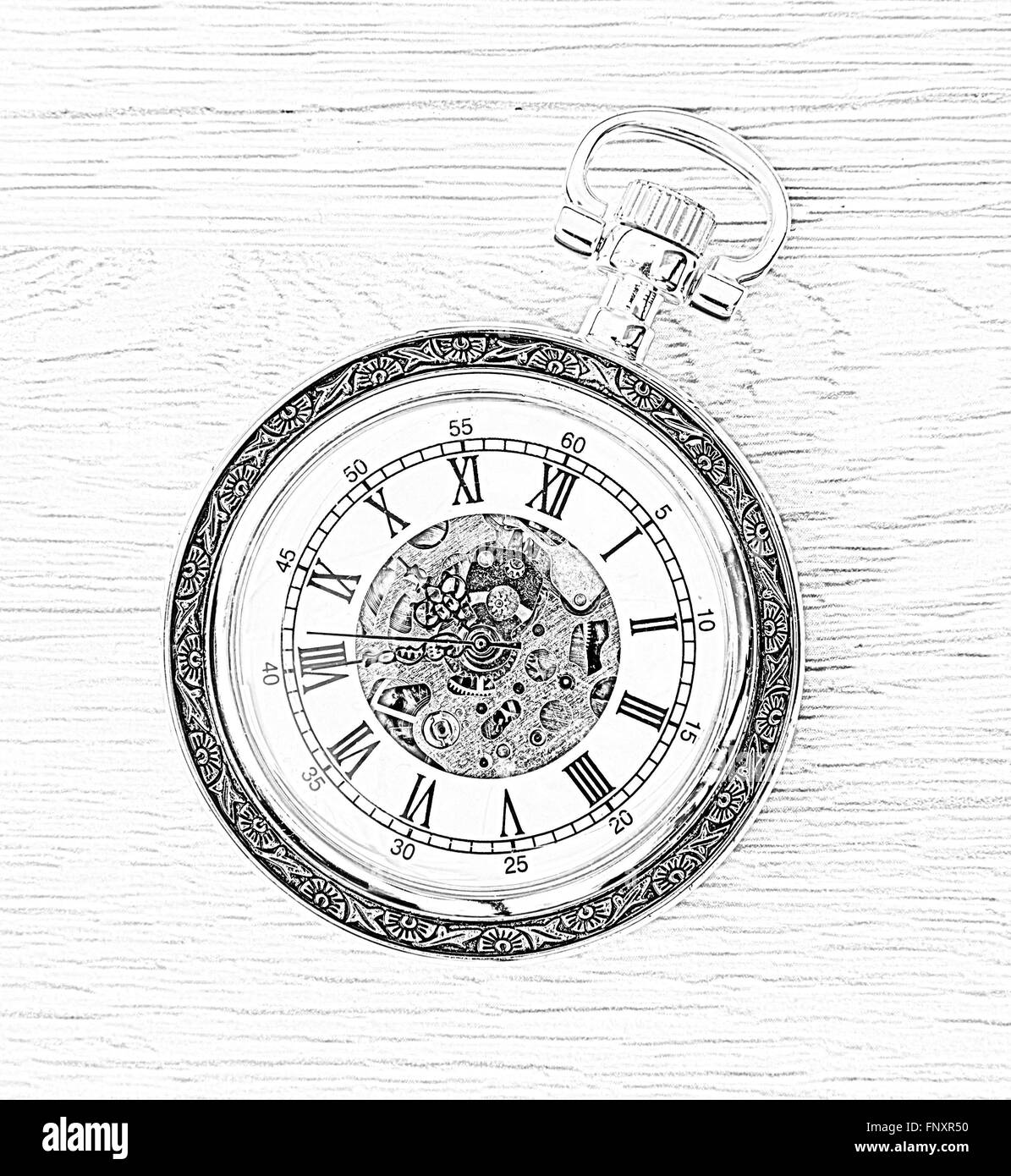 Clock Drawing Watch Tattoo Sketch - Photography - Retro Mechanical  Transparent PNG