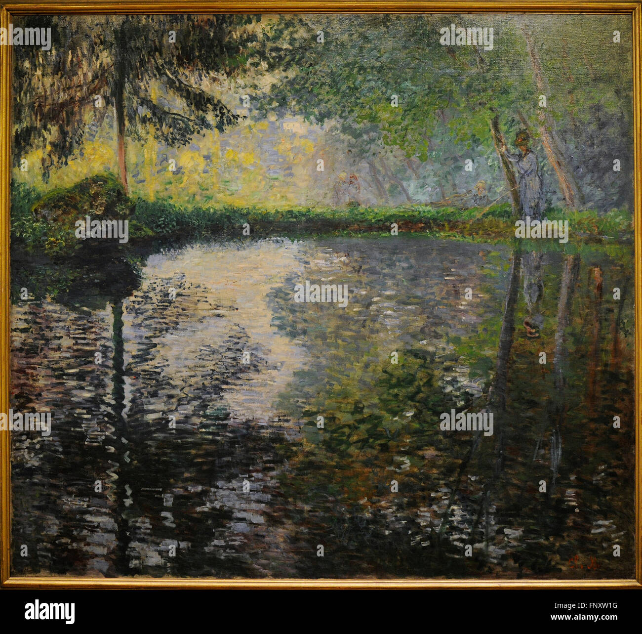 Claude Monet (1840-1926). French painter. Pond at Montgeron, 1876. Oil on canvas. The State Hermitage Museum. Saint Petersburg. Russia. Stock Photo