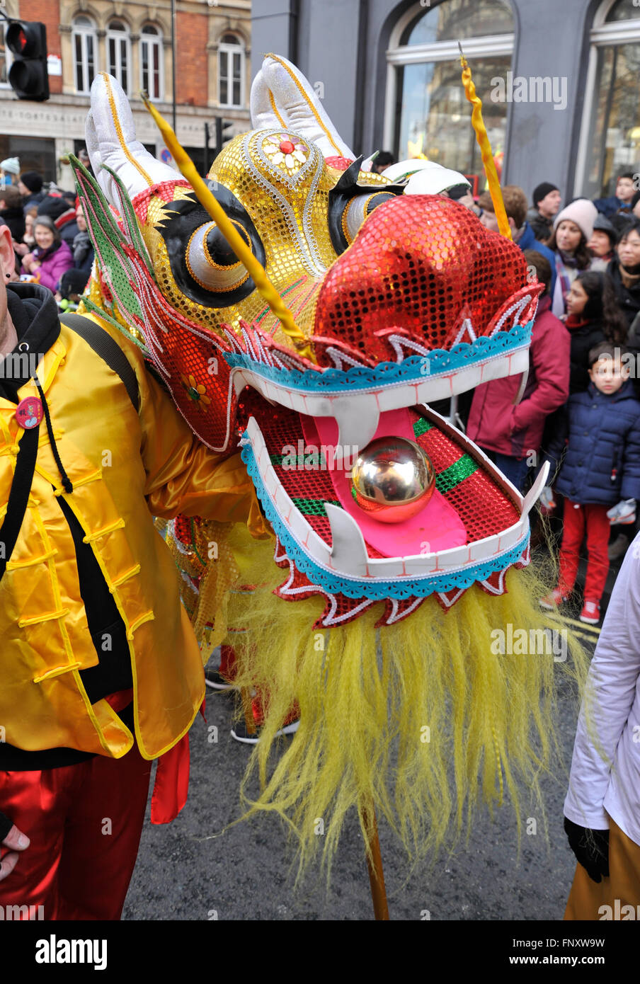 Chinese New Year celebrations in London  Featuring: Atmosphere Where: London, United Kingdom When: 14 Feb 2016 Stock Photo