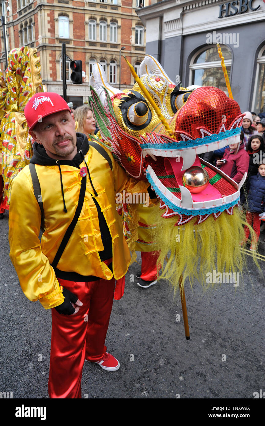 Chinese New Year celebrations in London  Featuring: Atmosphere Where: London, United Kingdom When: 14 Feb 2016 Stock Photo