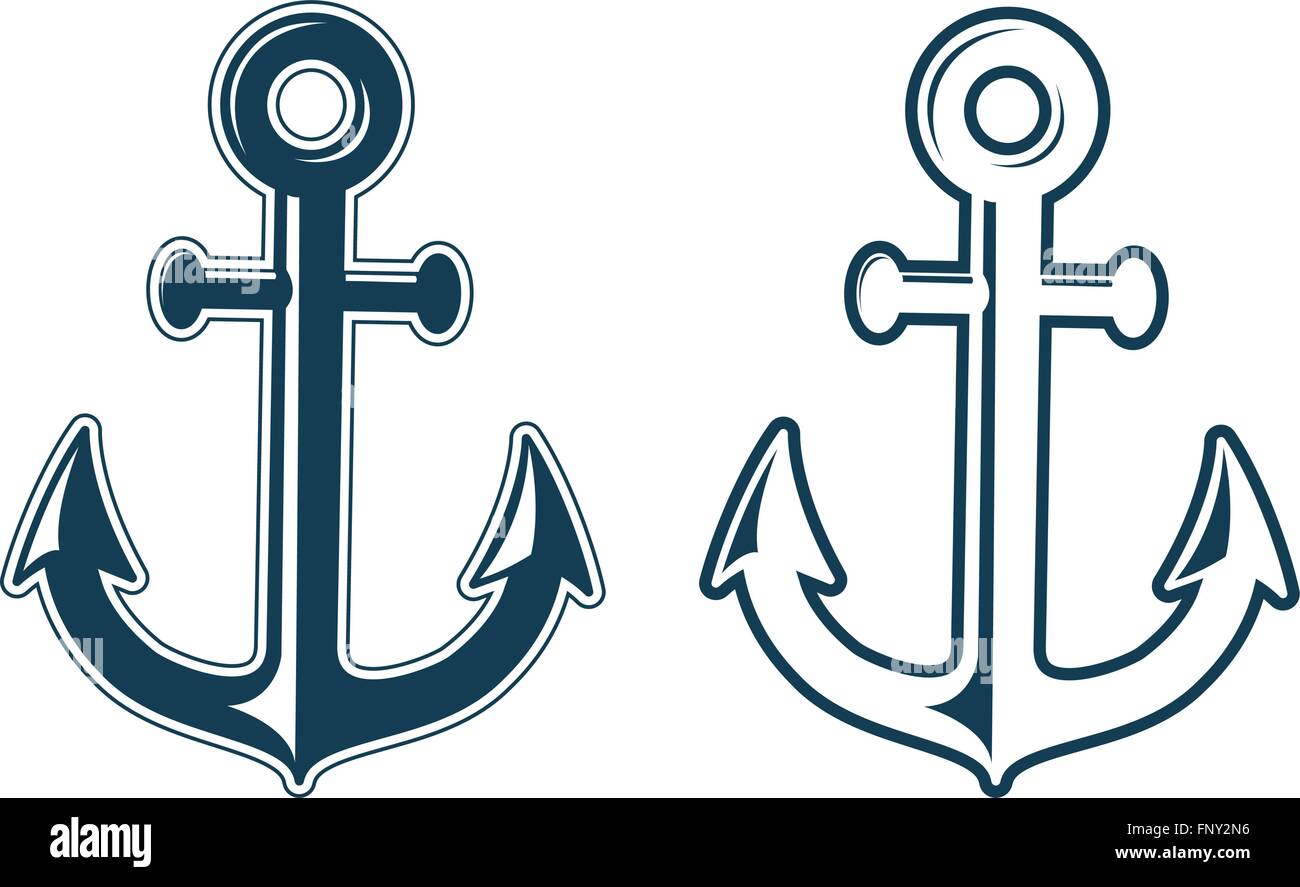 Set of anchors silhouettes Stock Vector Image & Art - Alamy