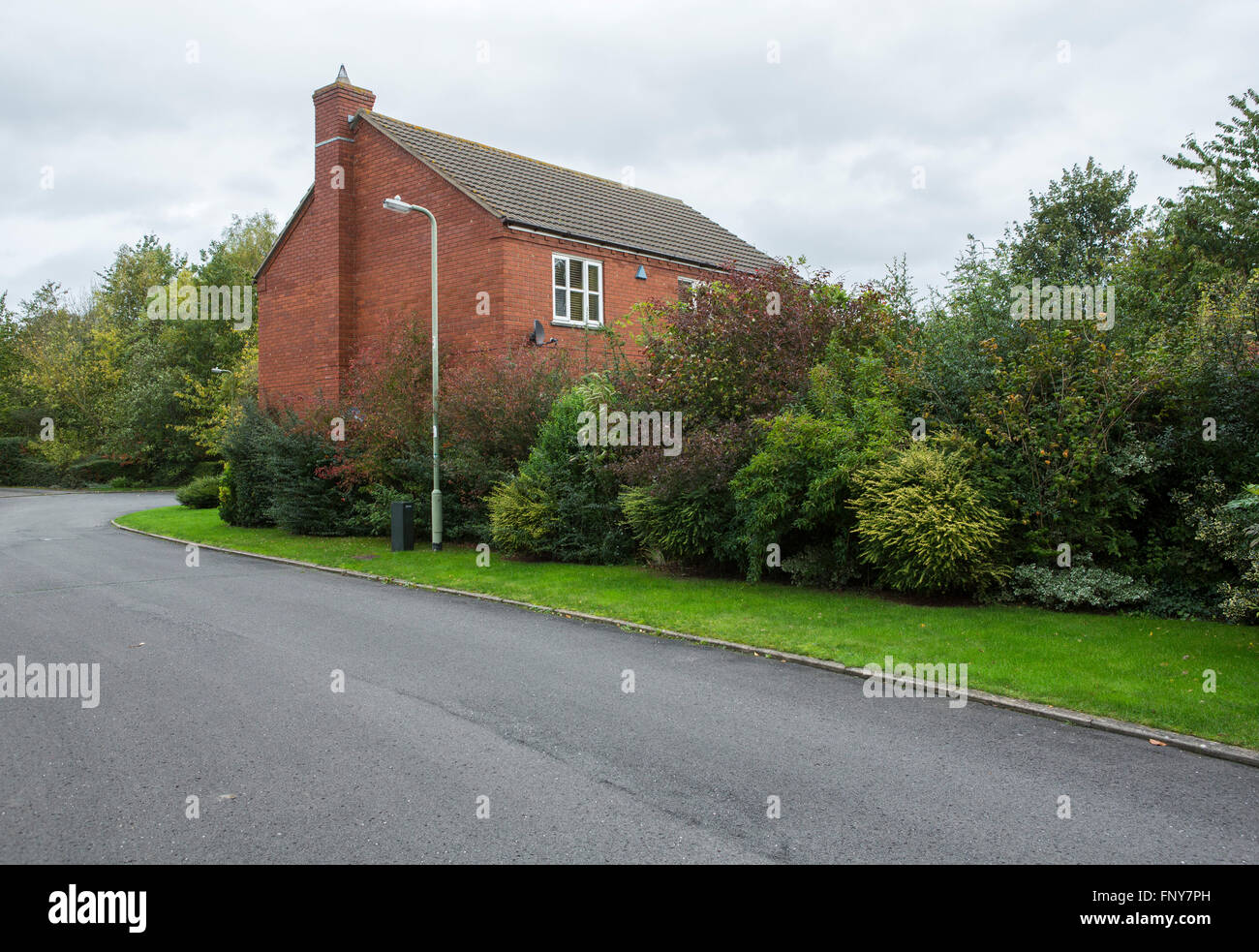 Houses set in their grounds on a UK housing estate. Stock Photo