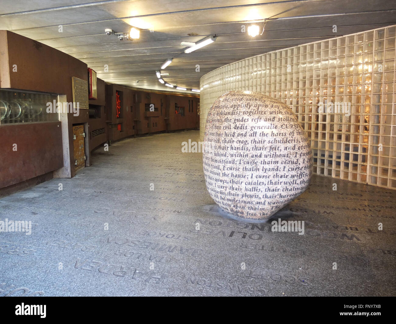 The cursing stone in a Carlisle subway Stock Photo