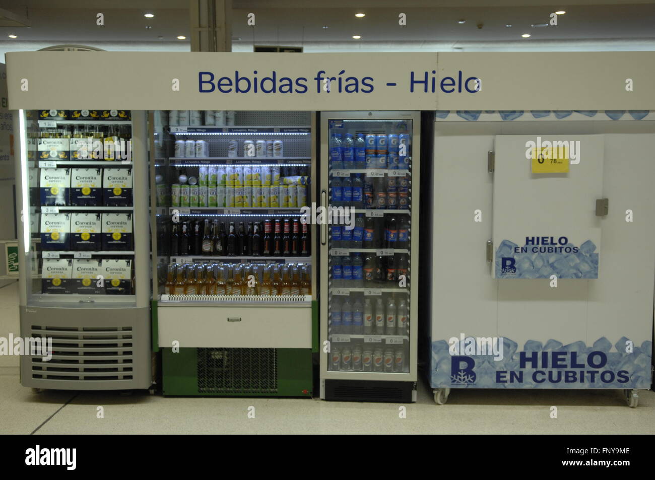 Refrigerator in Carrefour Supermarket for drinks and Ice Storage Stock  Photo - Alamy