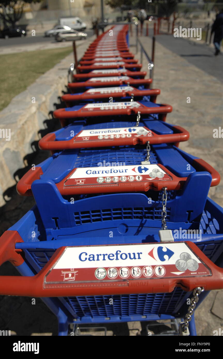 Carrefour supermarket trolleys hires stock photography and images Alamy