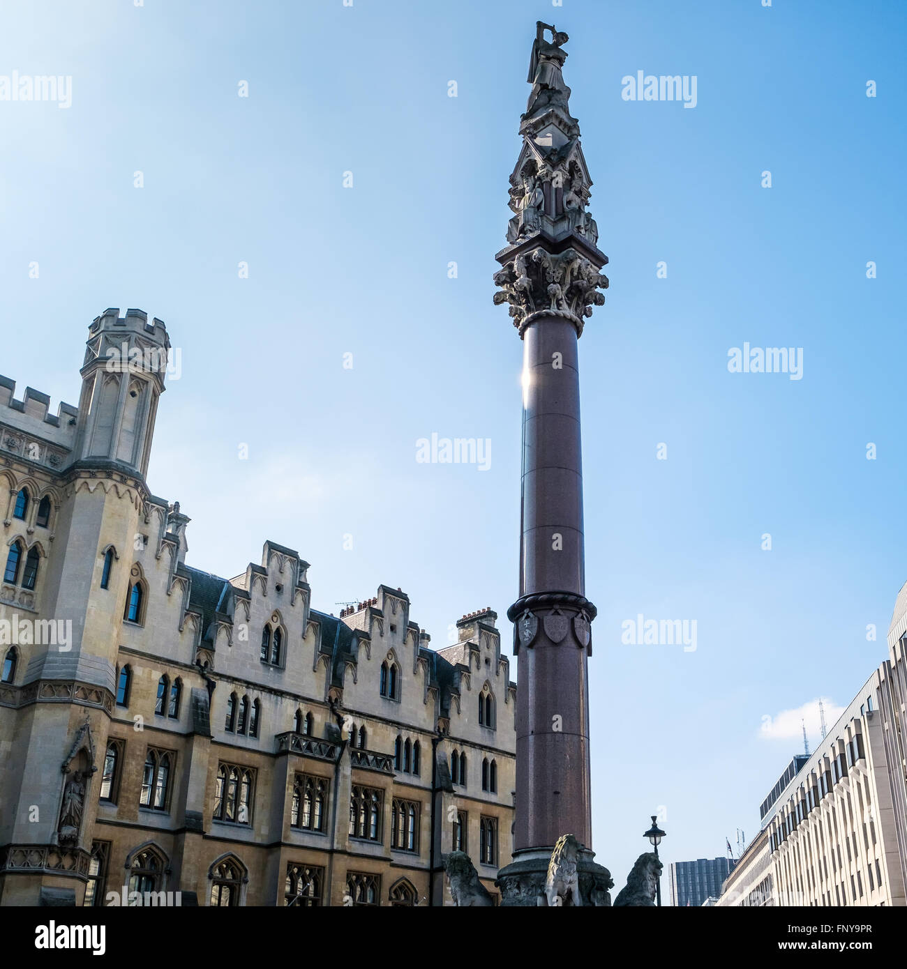 Statue outside westminster abbey london hires stock photography and