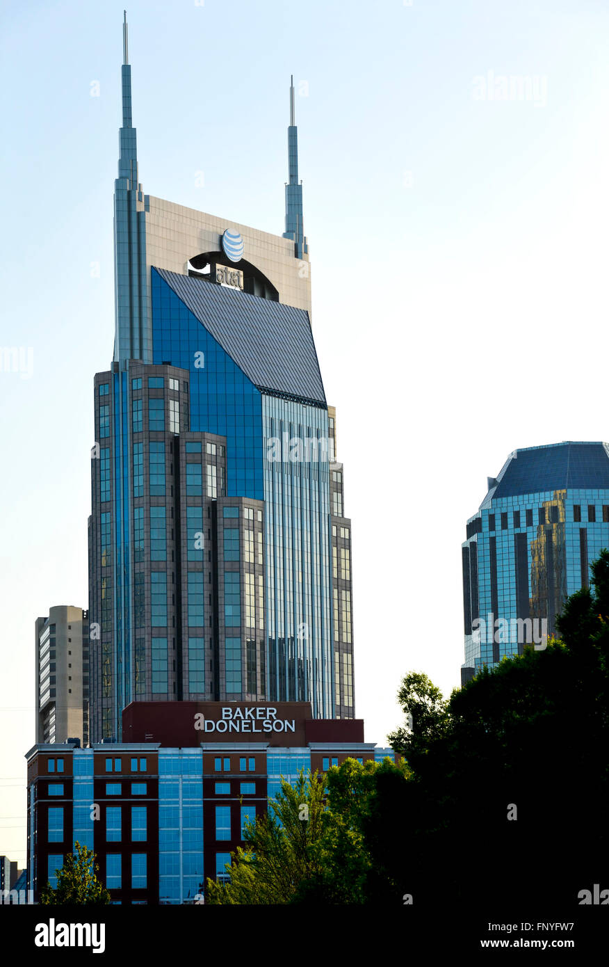 Nashville Tennessee Skyline, AT&T Building downtown Stock Photo