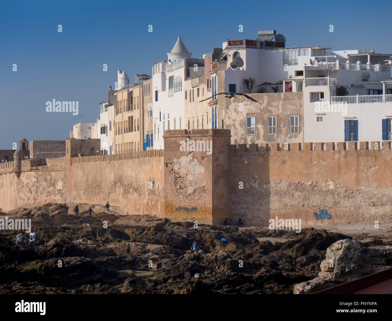 Morocco, Essaouira waterfront ramparts Stock Photo