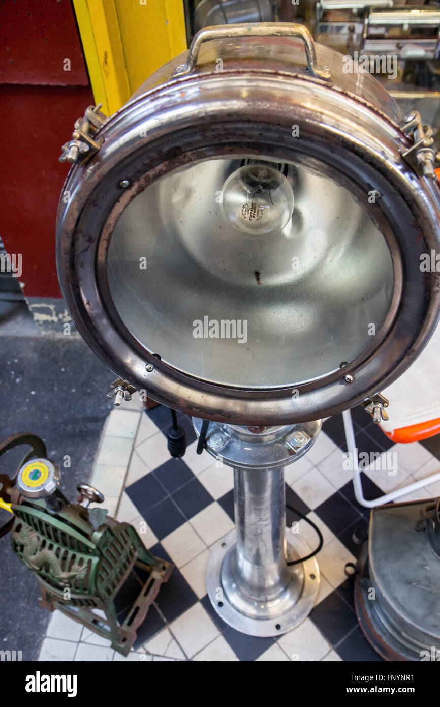 Old Boat spotlight in the shop at the market Stock Photo Alamy