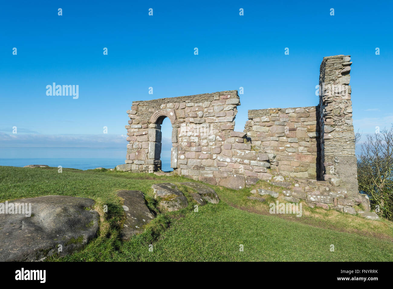 The ruins of St Patrick's Monastery at Heysham on the Lancashire coast