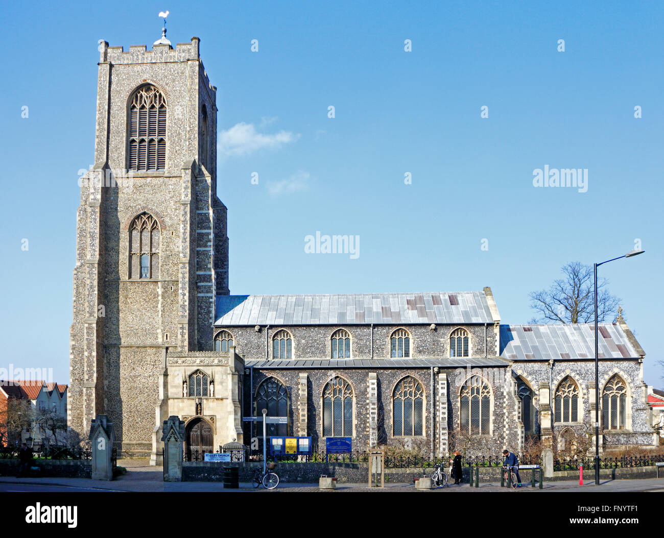 A view of the church of St Giles in St Giles Street, Norwich, Norfolk