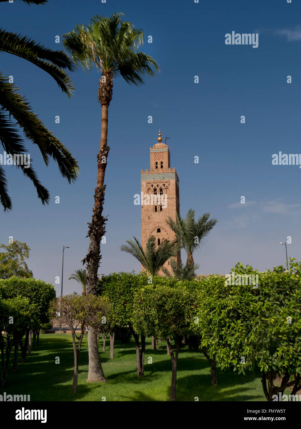Morocco, Marrakech, Koutoubia Mosque Stock Photo
