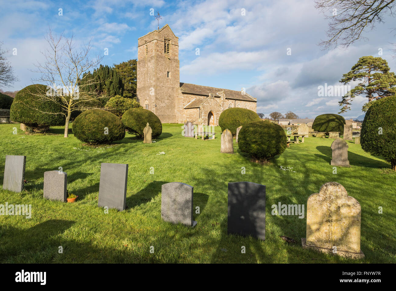 St James the Less church in the Lune valley hamlet of Tatham Stock Photo