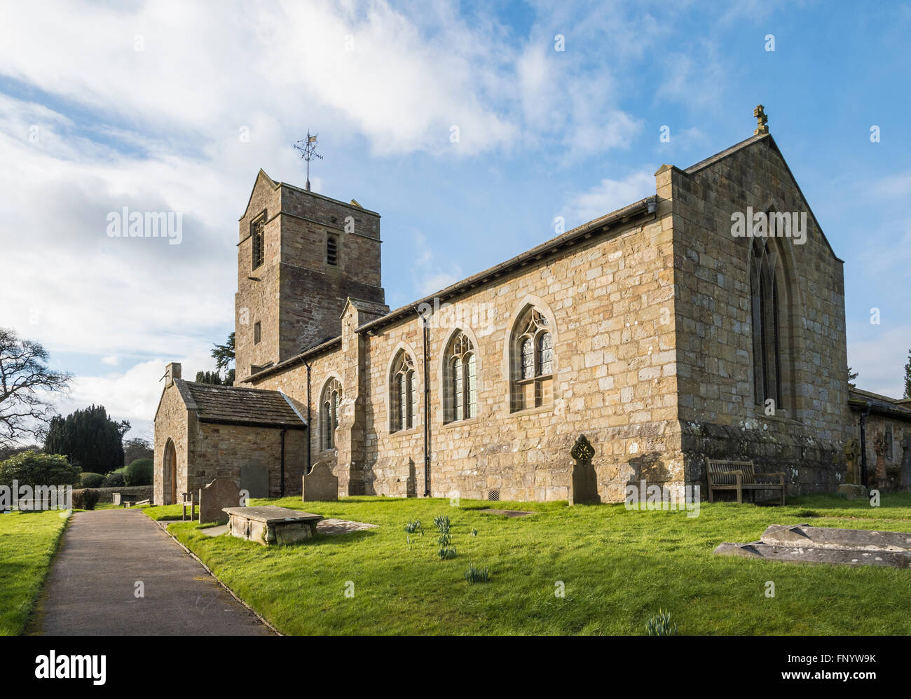 St James the Less church in the Lune valley hamlet of Tatham Stock Photo