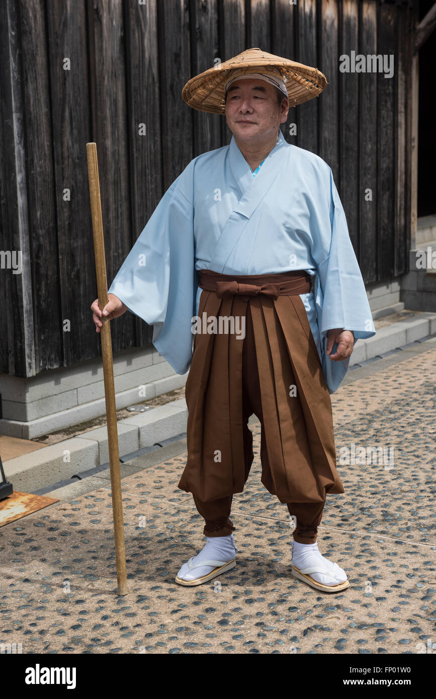 Gentleman in Traditional Period Villagers Clothing in the Reconstructed