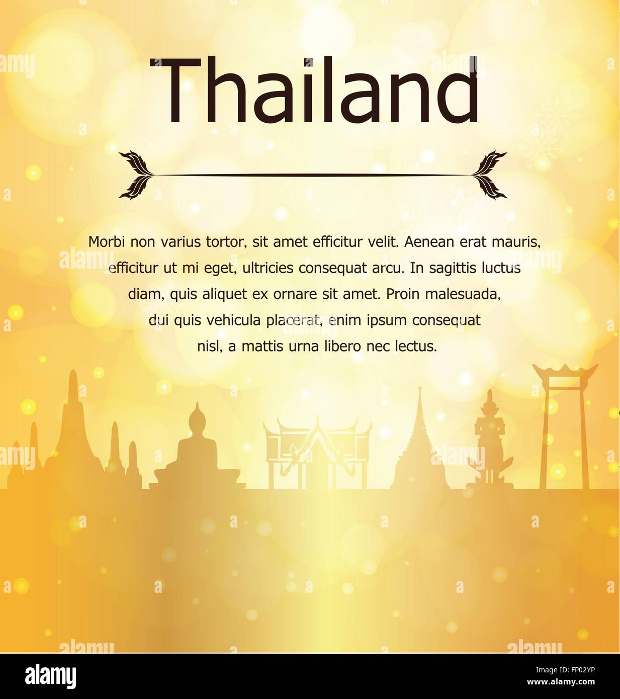Thailand Travel Landmarks Gold Vector and Illustration Stock Vector