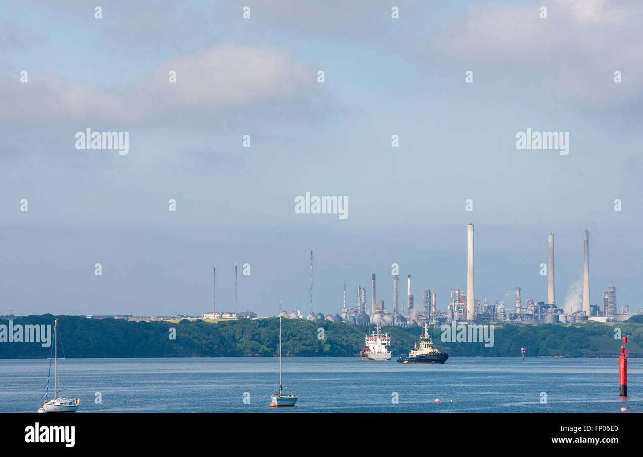 Oil refinery at Milford Haven,Pembrokeshire,Wales,U.K. Stock Photo