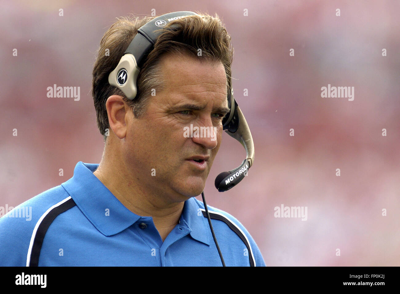 October 2, 2005 - Tampa, Florida, USA - Oct. 5, 2005; Tampa, FL, USA; Detroit Lions coach Steve Mariucci in action against the Tampa Bay Buccaneers during the Bucs 17-13 win at Raymond James Stadium. (Credit Image: © Scott A. Miller via ZUMA Wire) Stock Photo
