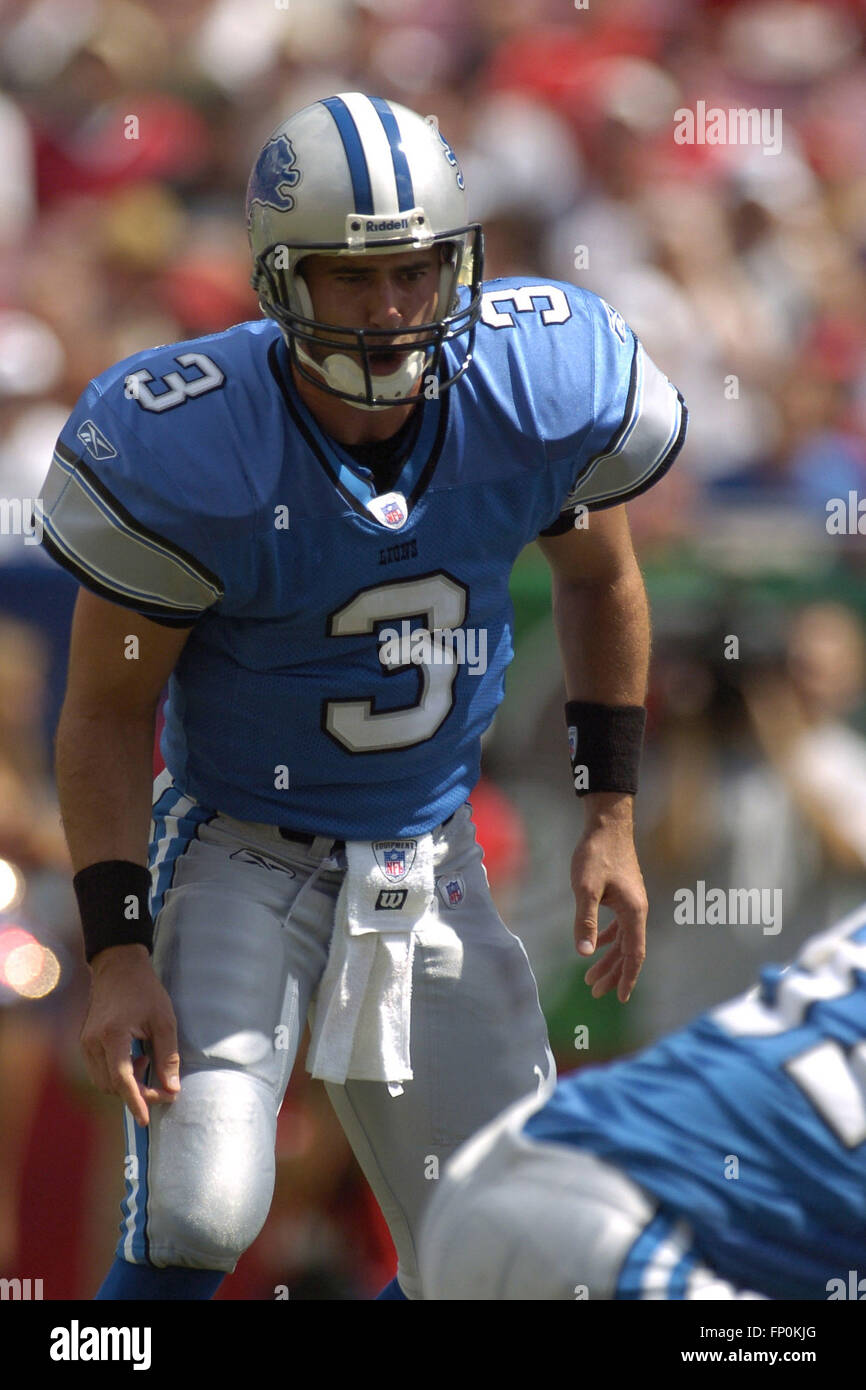 Detroit Lions quarterback Joey Harrington (#3) runs for a 26-yard