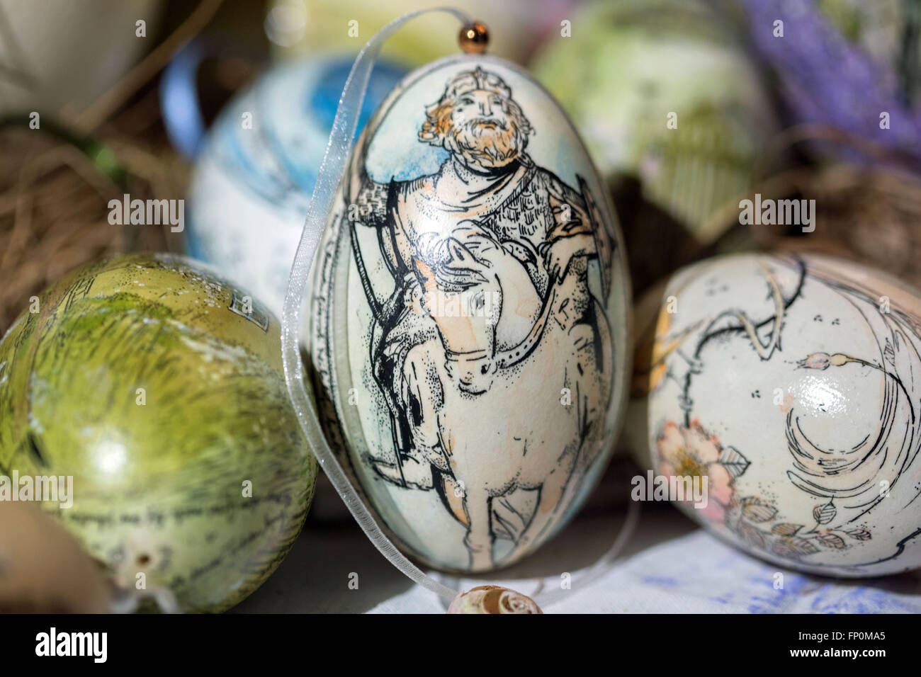 Ostrich Egg Decorating Stock Photos Ostrich Egg Decorating Stock