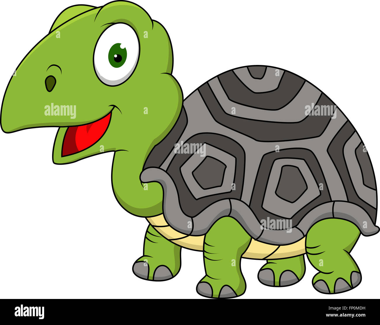 Funny turtle cartoon. Slow animal in walking Stock Photo - Alamy