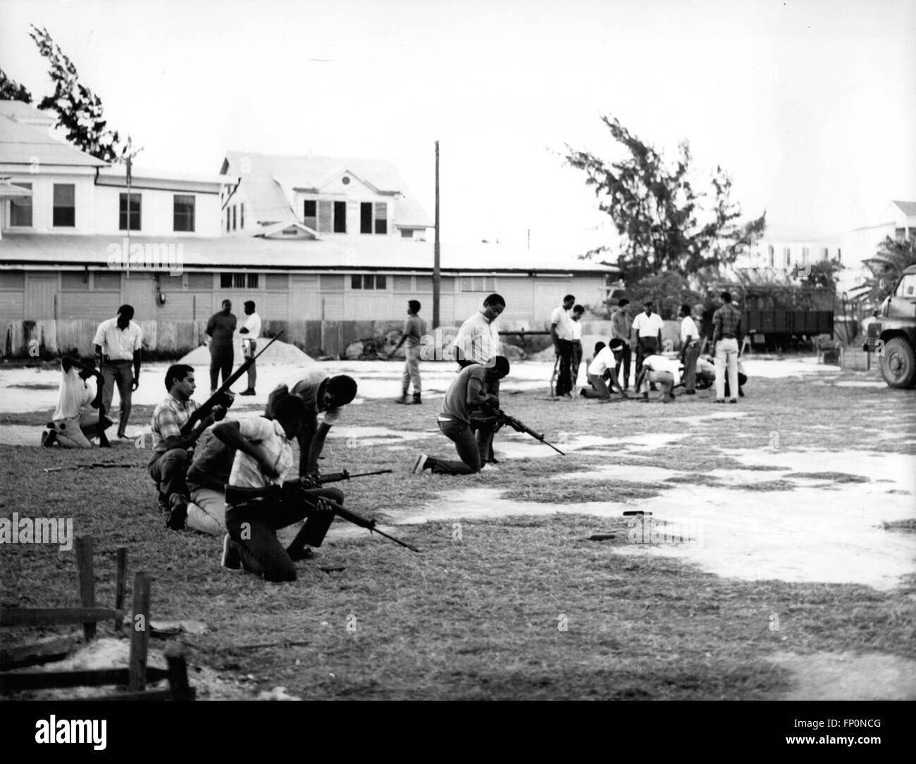 1962 - British Honduras - World's Newest Hot-spot : British Honduras, the only British Colony in Central America, looks like it could quickly ecome the centre of a new international flare-up. Withing the next few days, it is understood, the Royal Navy attack carrier ark Royal, with 30 Buccaneer and phantom bombers on board, will have arrived at Belize, the largest city and former capital of the 120 ,000 - population dependency. Six other ships and 4,000 troops are also reported as heading for British Honduras. The British force is being sent following reports of Guatemalan troops massing on t Stock Photo