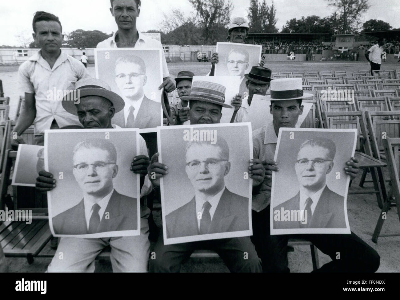 1962 - Dominican Republic Citizens of the Dominican Republic - waiting in the country side to see their President Joaquin Balaguer visiting. © Keystone Pictures USA/ZUMAPRESS.com/Alamy Live News Stock Photo