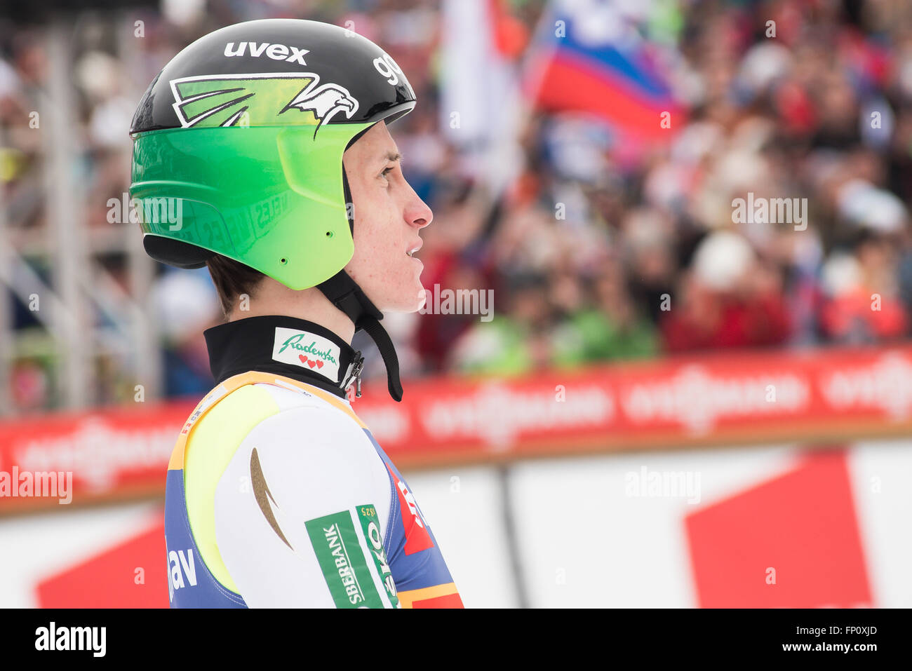 Planica, Slovenia. 17th Mar, 2016. Peter Prevc of Slovenia at the Planica FIS Ski Jumping World Cup final on the March 17, 2016 in Planica, Slovenia. © Rok Rakun/Pacific Press/Alamy Live News Stock Photo