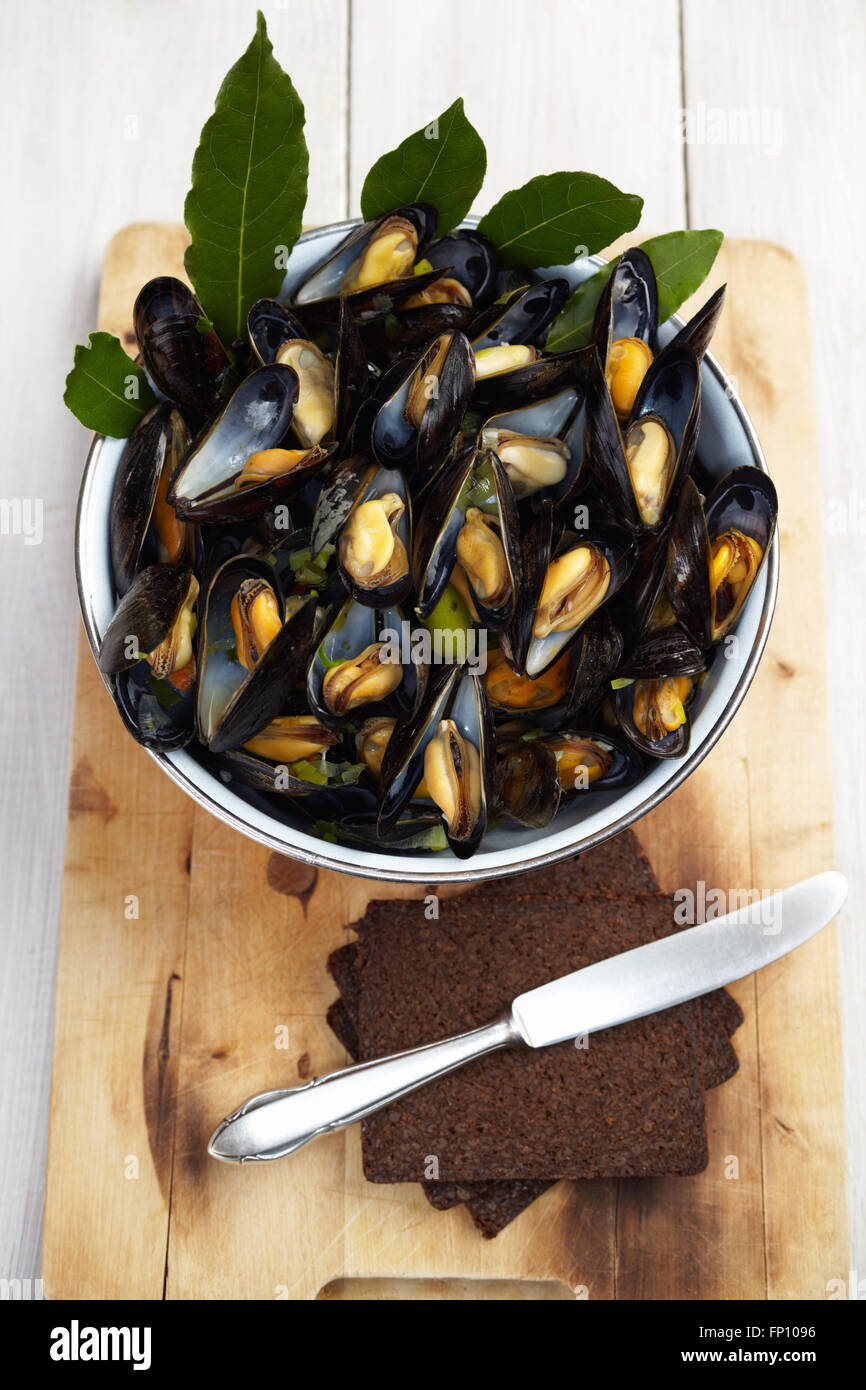 Homemade cooked mussels Stock Photo Alamy
