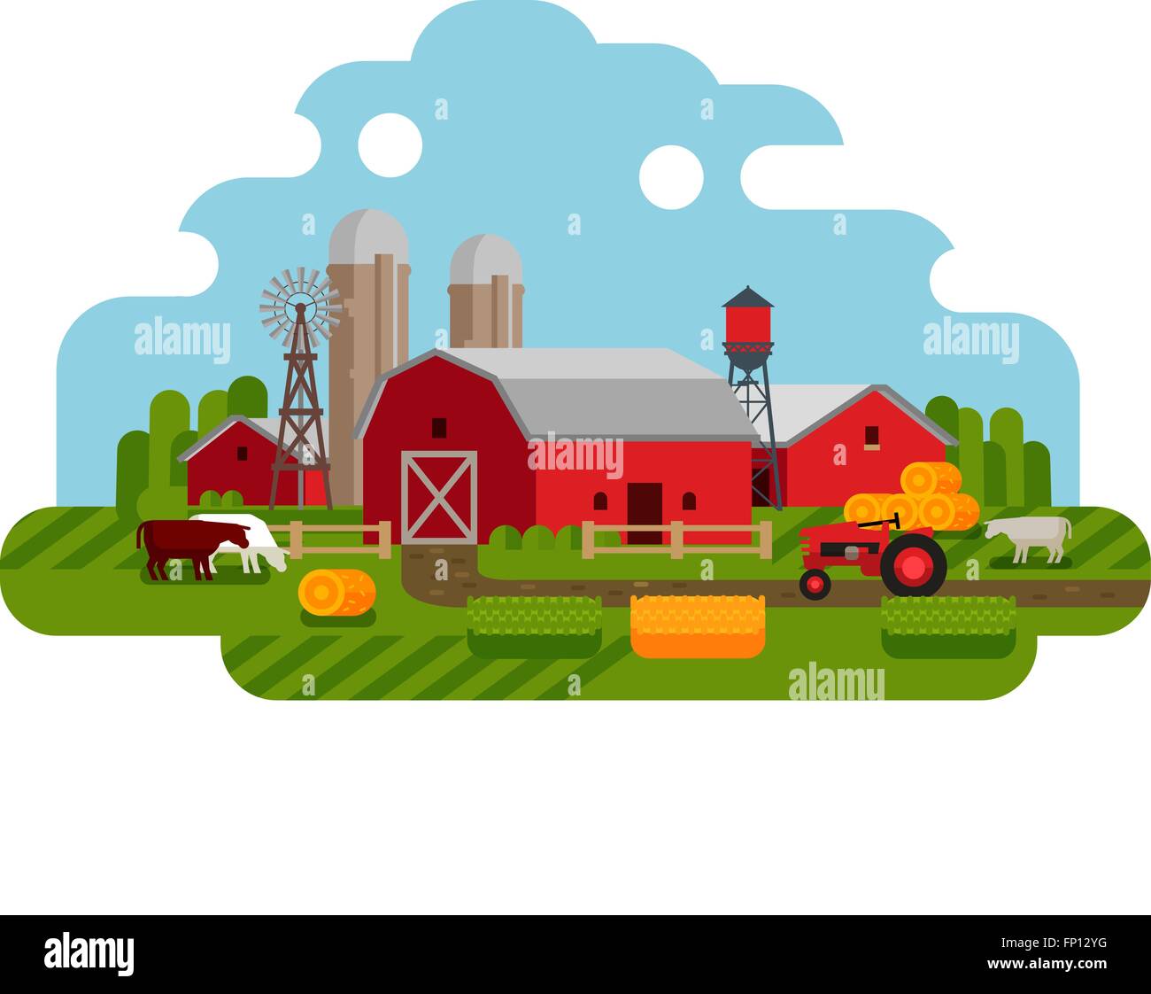 vector illustration of Agriculture and Farming icons Stock Vector Image ...