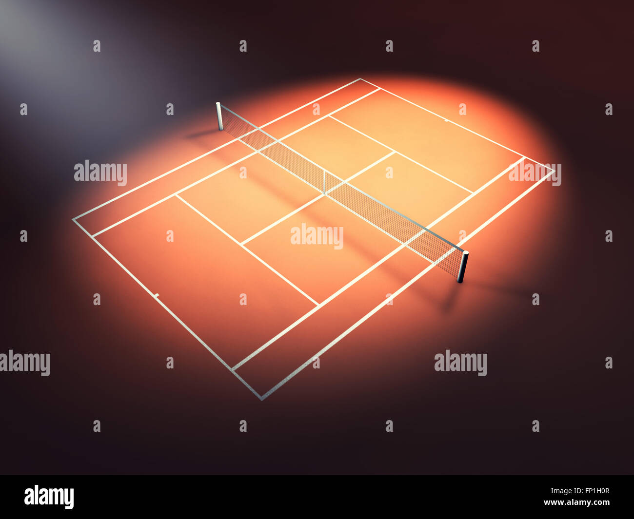 Illuminated tennis court , Tennis tournament Stock Photo Alamy