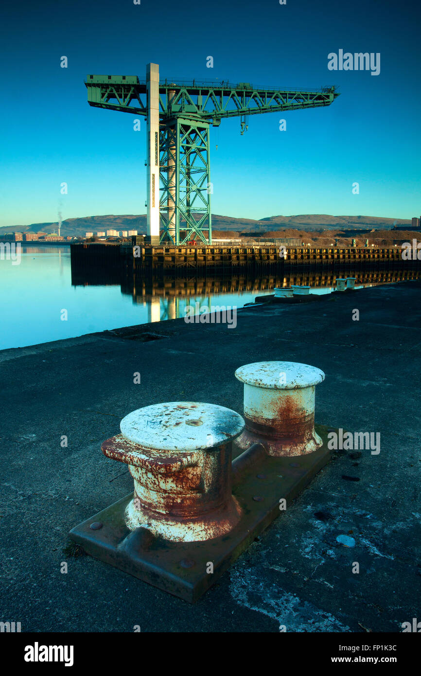 The Titan Crane and the River Clyde, Clydebank, West Dunbartonshire Stock Photo