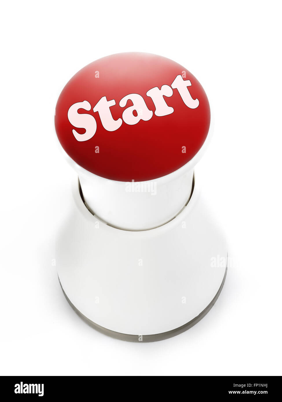 Red push button with Start inscription Stock Photo