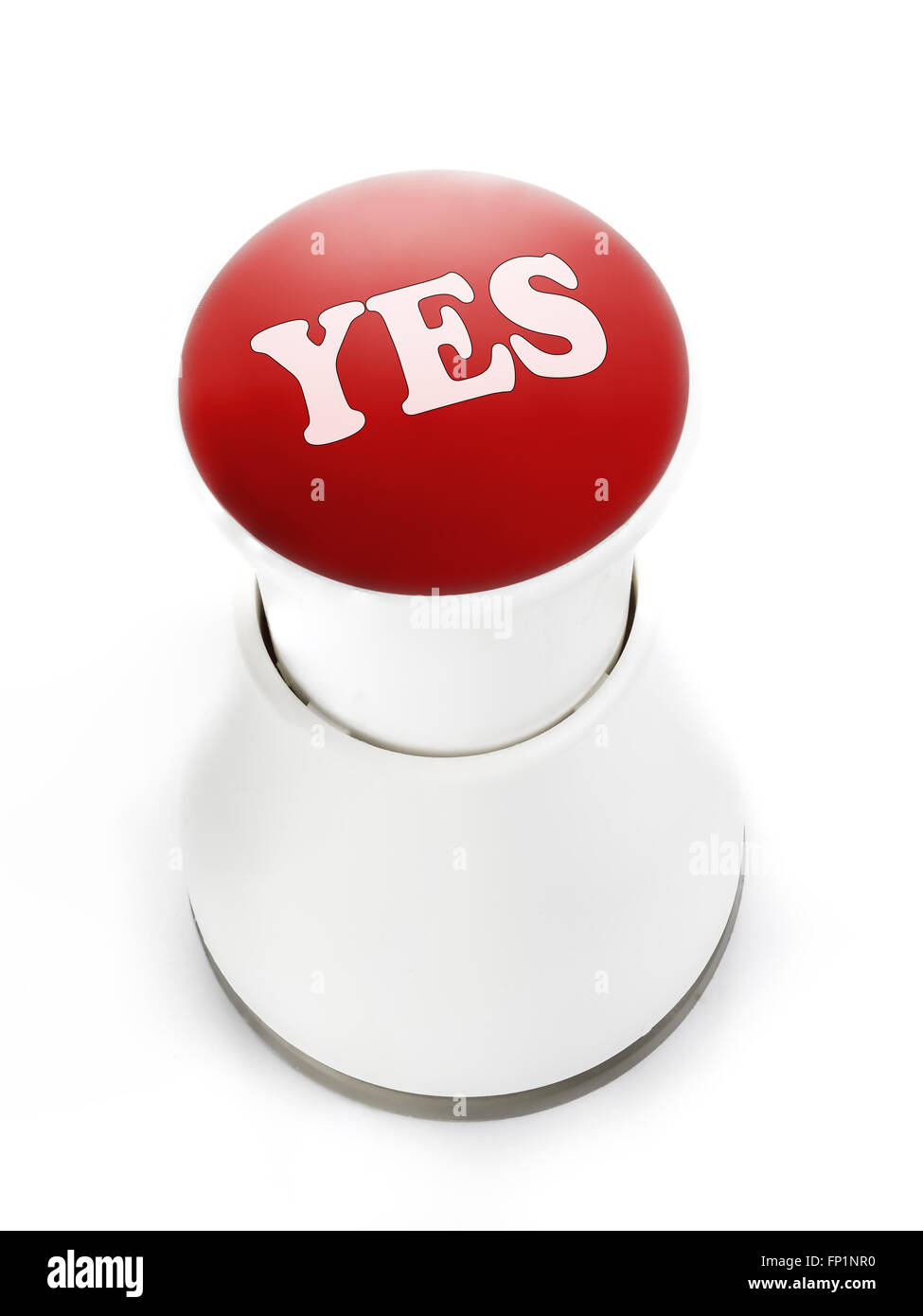 Red push button with Yes inscription Stock Photo