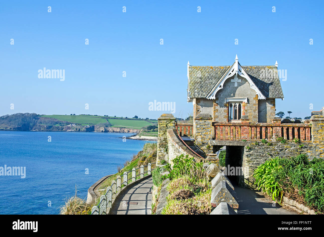 The old summer house on Cliff road in Falmouth, Cornwall, UK Stock ...