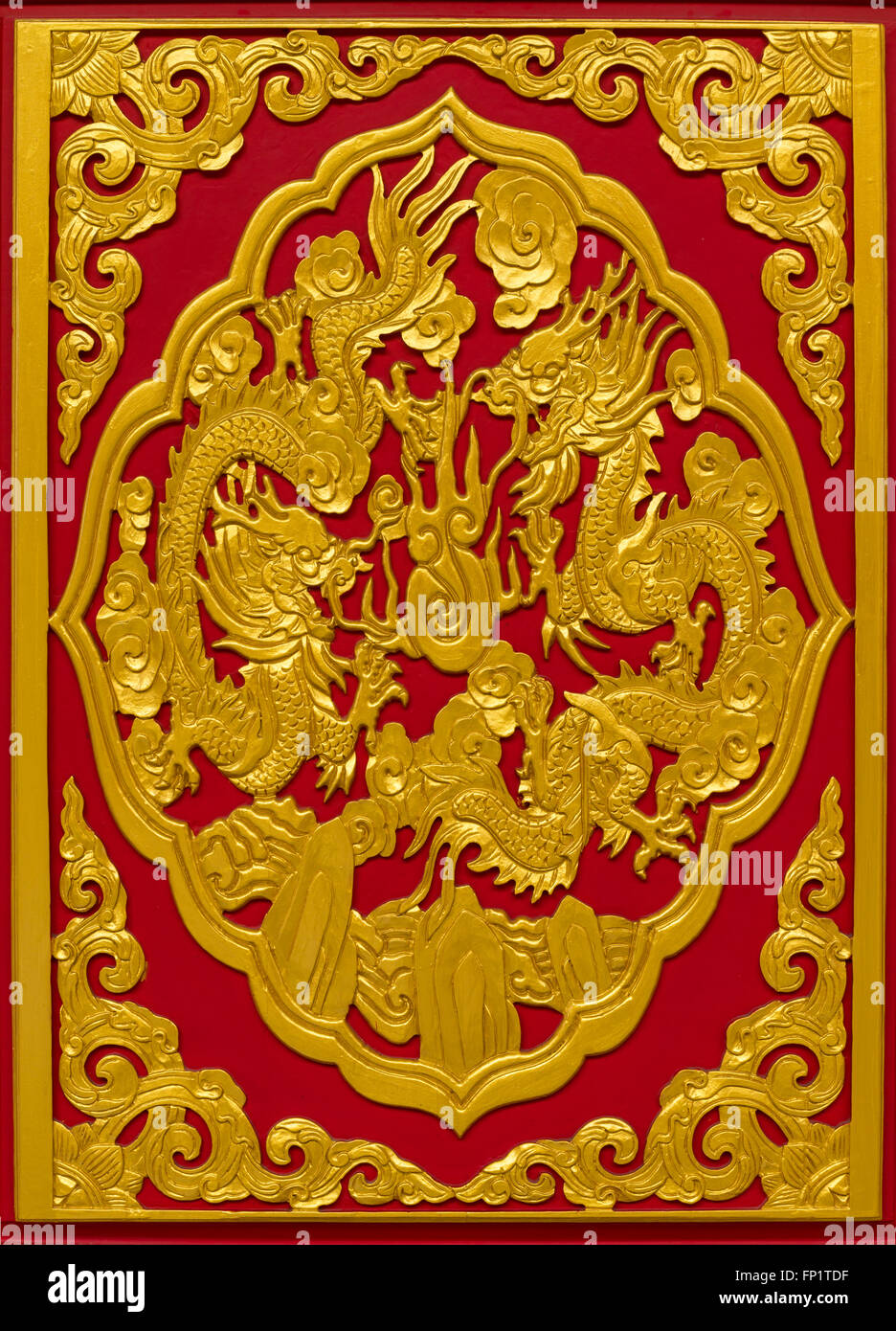 Chinese dragon image in chinese temple Thailand. Stock Photo
