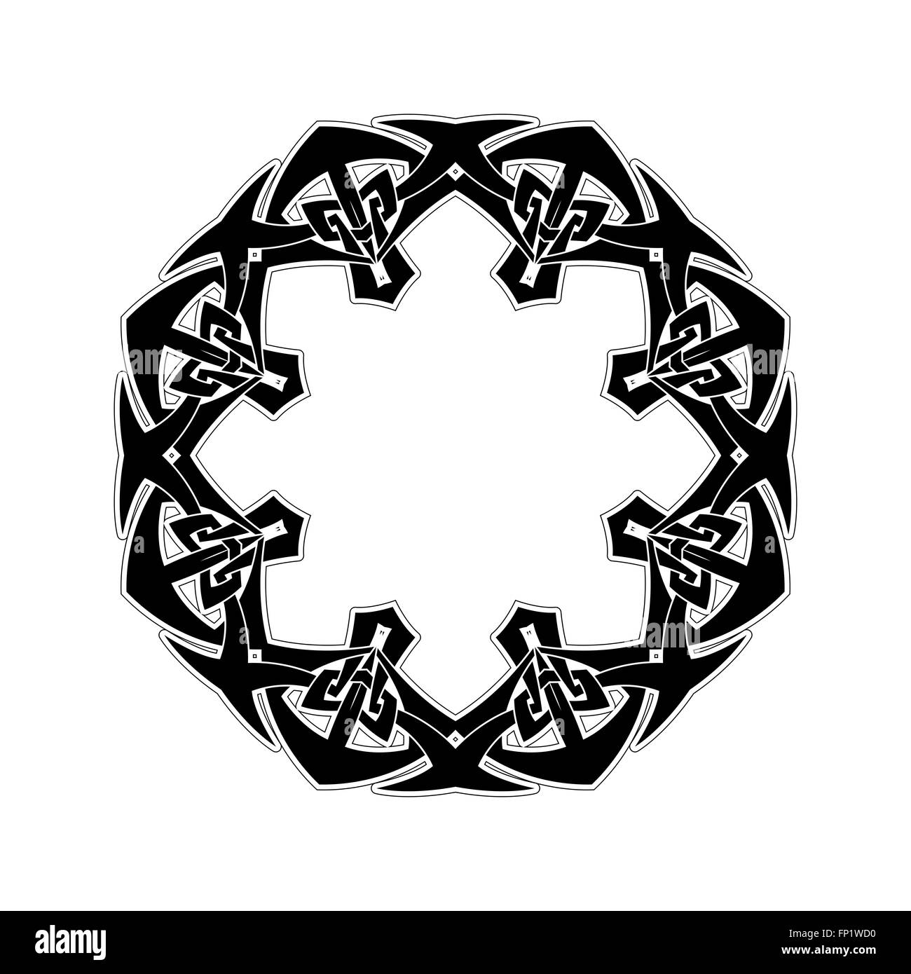 Ornate border. Gothic lace tattoo. Celtic weave with sharp corners ...