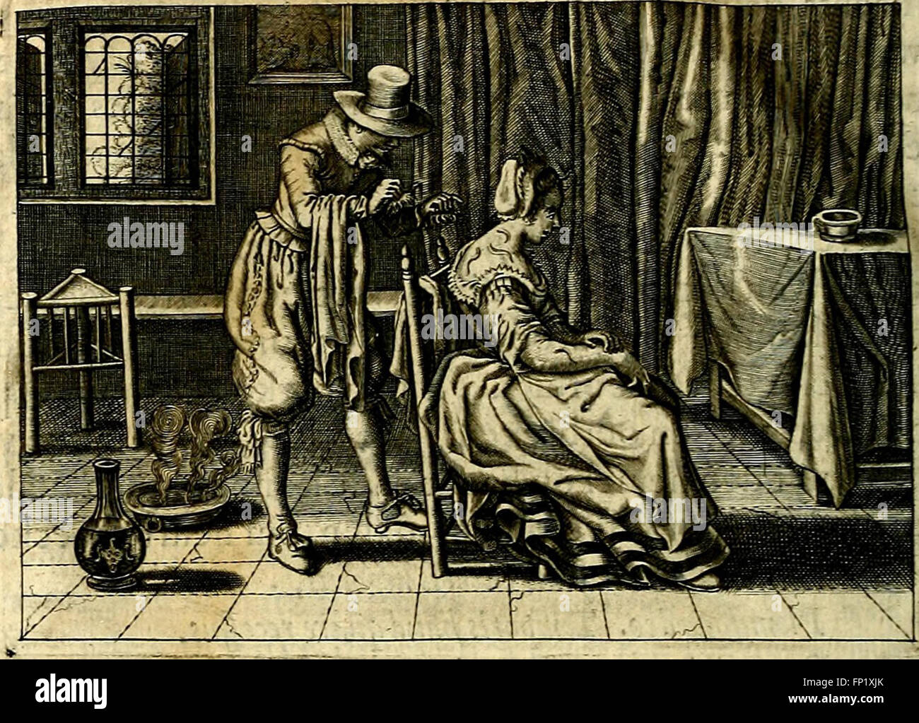 Iohannis de Brunes I.C. Emblemata of Zinne-werck - voorghestelt, in Beelden, ghedichten, en breeder uijt-legginghen, tot uijt-druckinghe, en verbeteringhe van verscheijden feijlen onser eeuwe (1661) Stock Photo