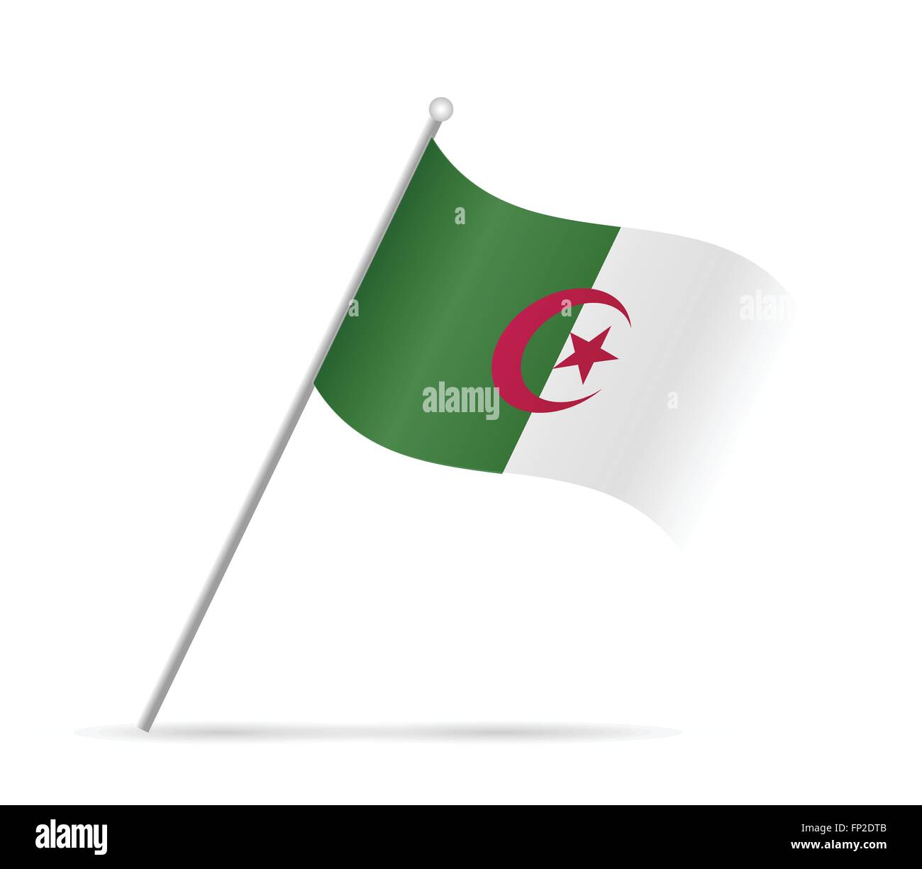 Illustration of a flag from Algeria isolated on a white background. Stock Vector