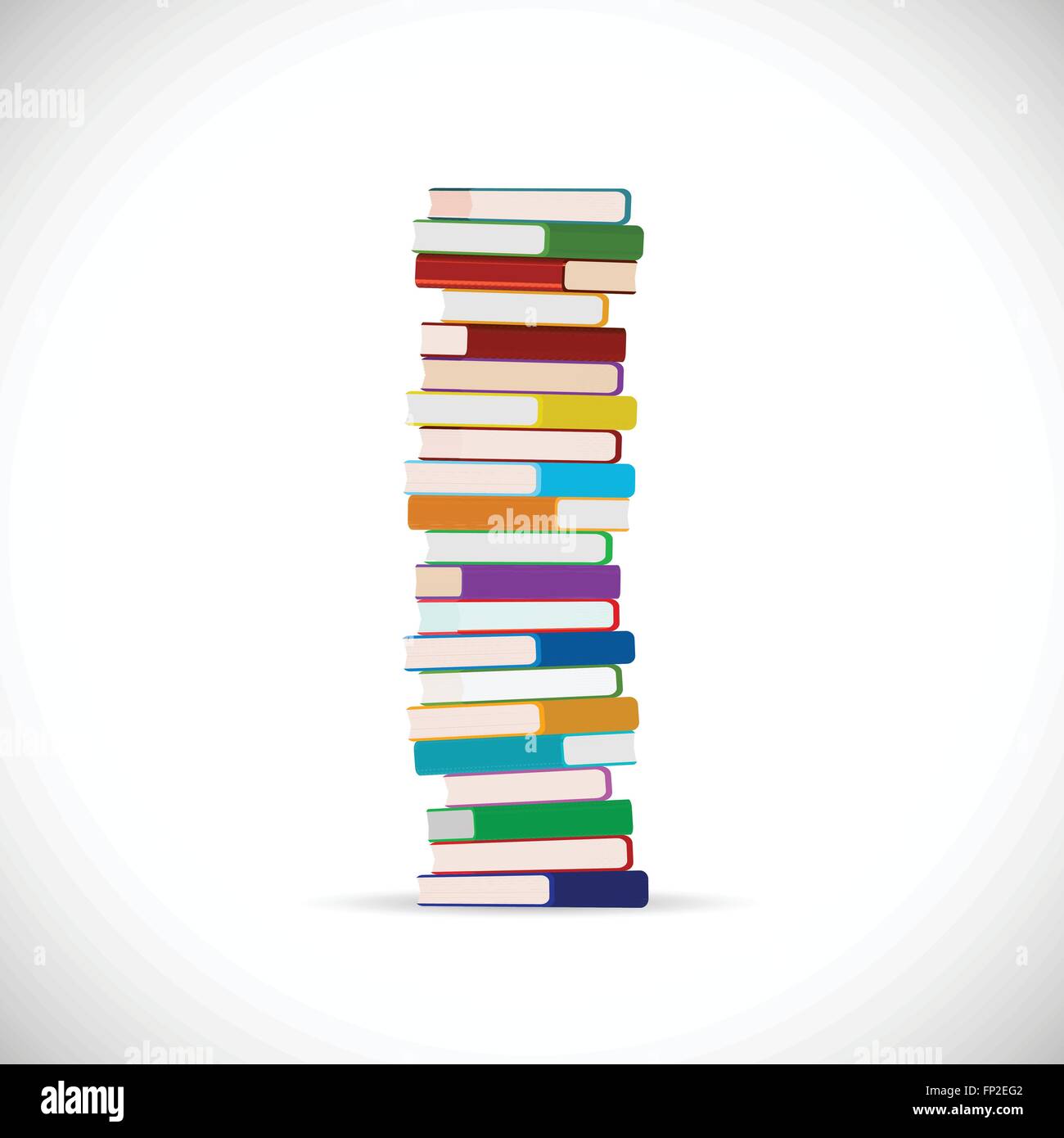 Illustration of a stack of books isolated on a white background Stock ...