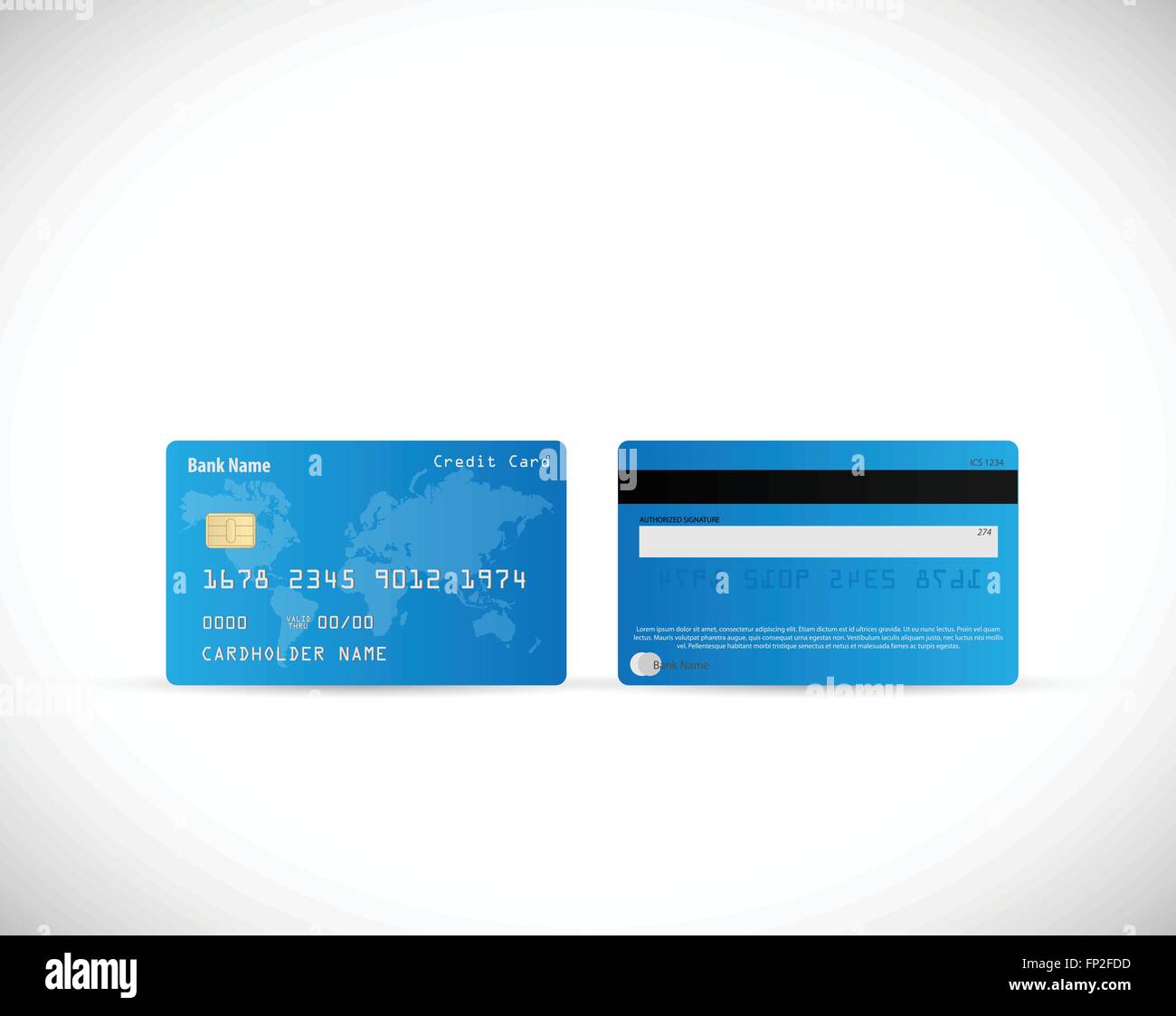 Illustration of a credit card design isolated on a white background ...