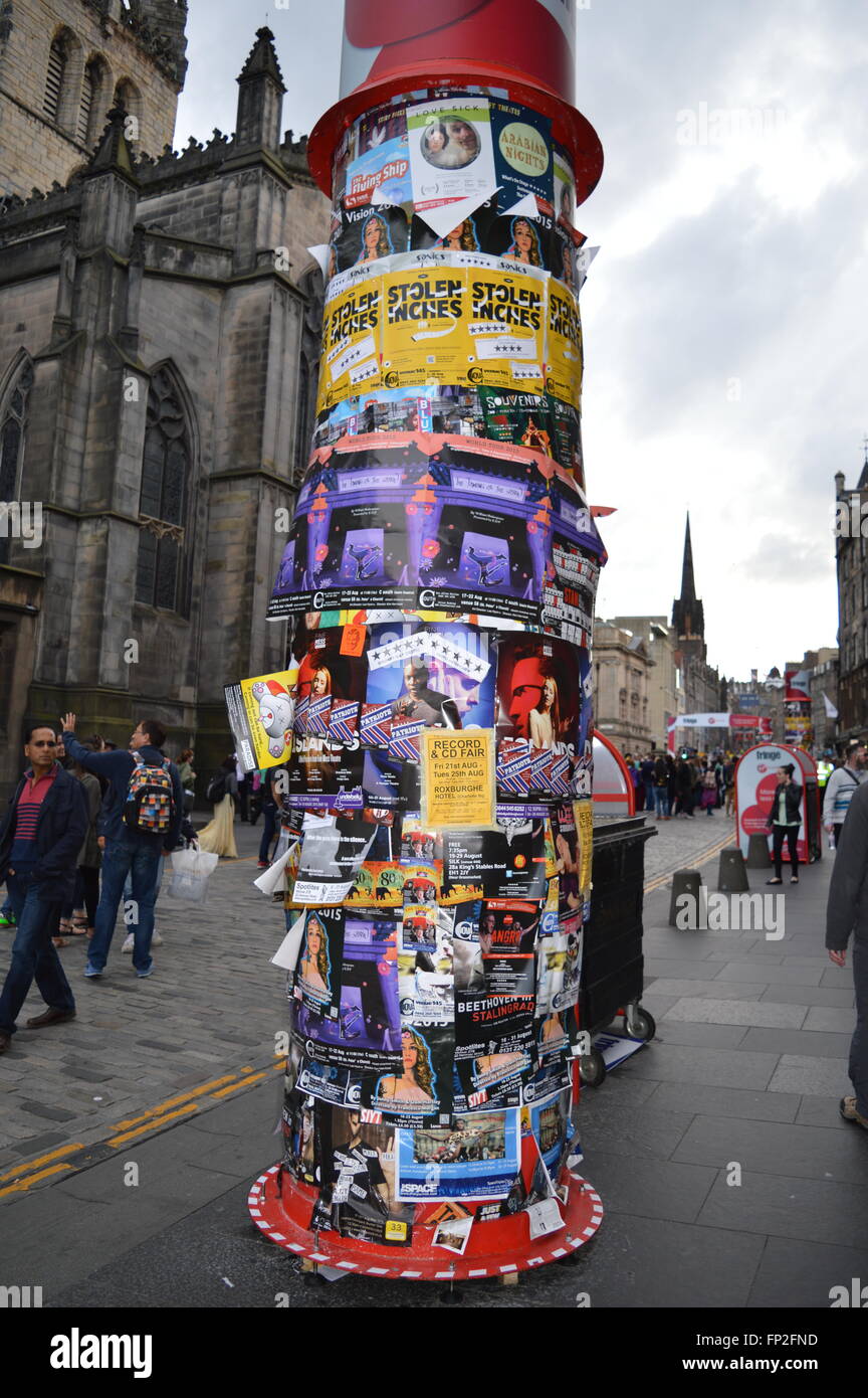 Poster Post Edinburgh Fringe Stock Photo