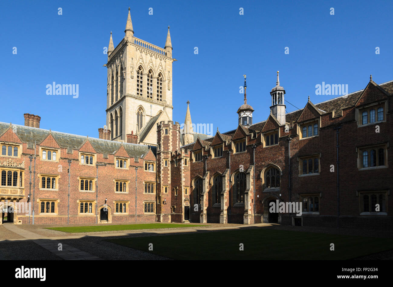 A quad at St Johns College, part of the University of Cambridge, England, United Kingdom. Stock Photo