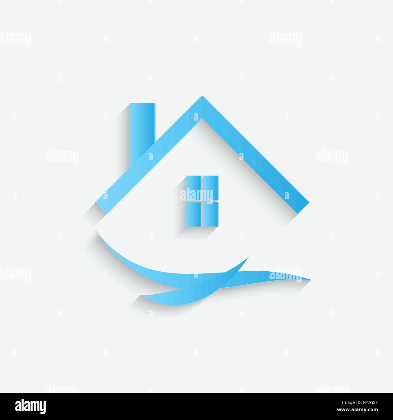 Concept image of an abstract house design isolated on a white ...