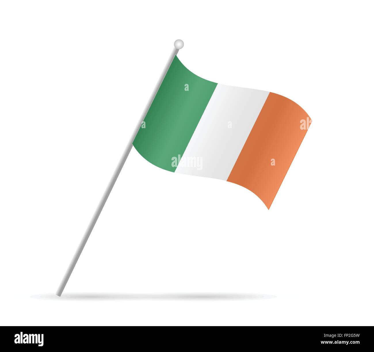 Illustration of a flag from Ireland isolated on a white background. Stock Vector