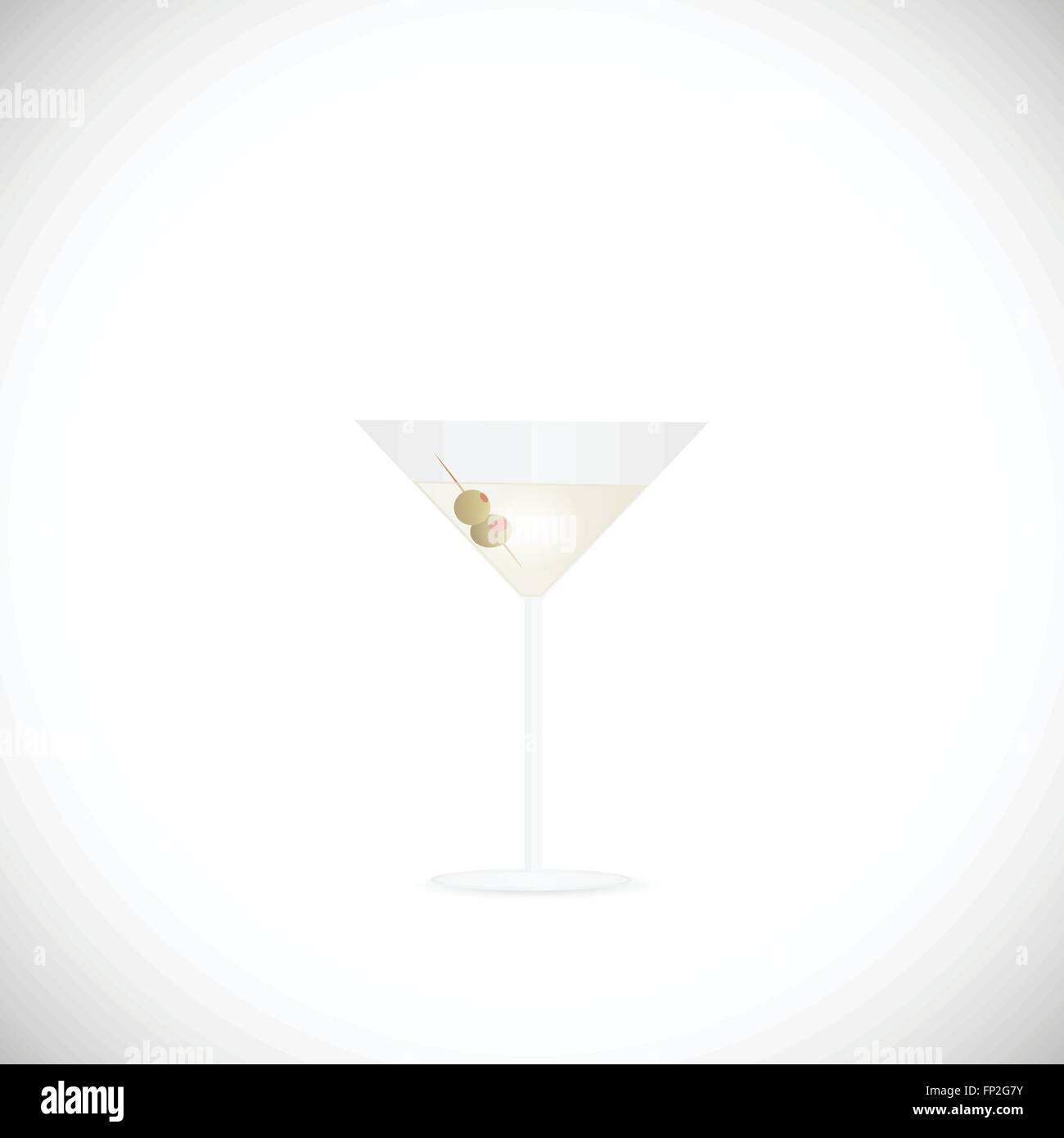 Illustration of a martini glass isolated on a white background. Stock Vector